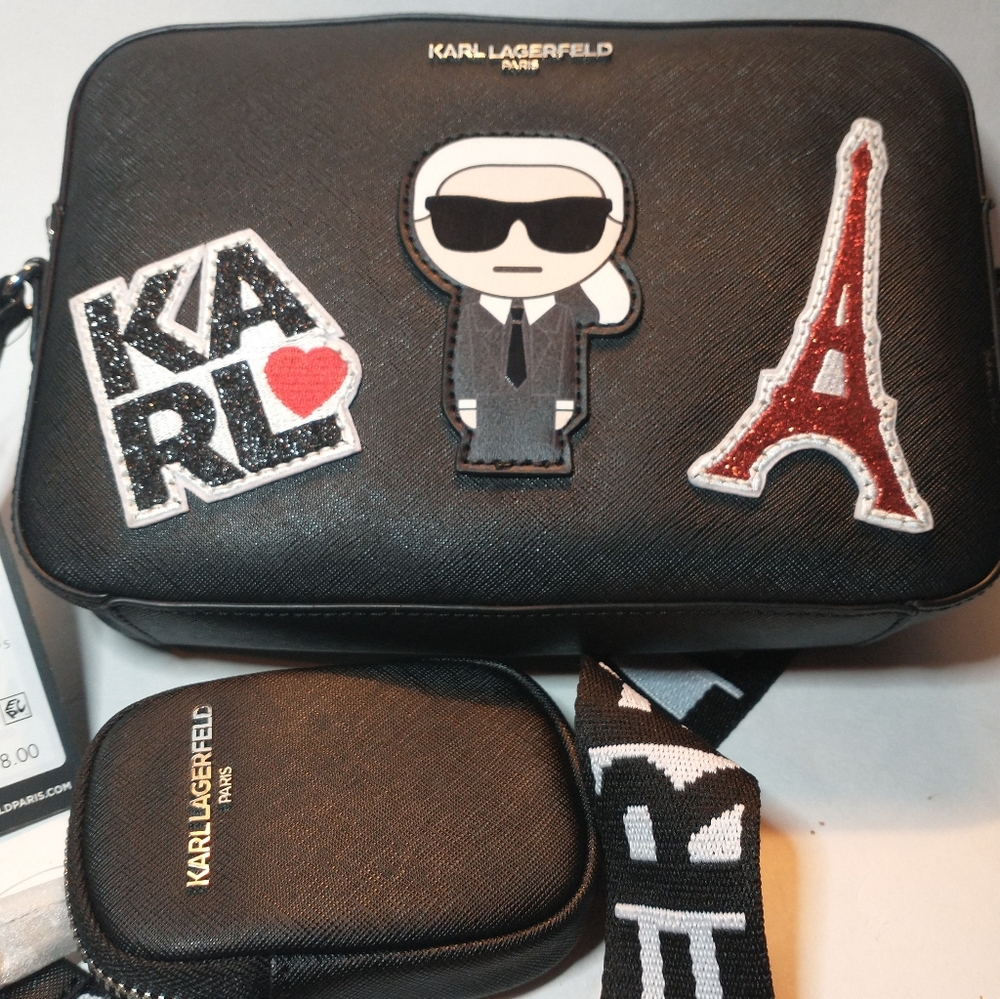 KARL LAGERFELD PARIS The Maybelle Collection Black Crossbody Bag Chic Purse